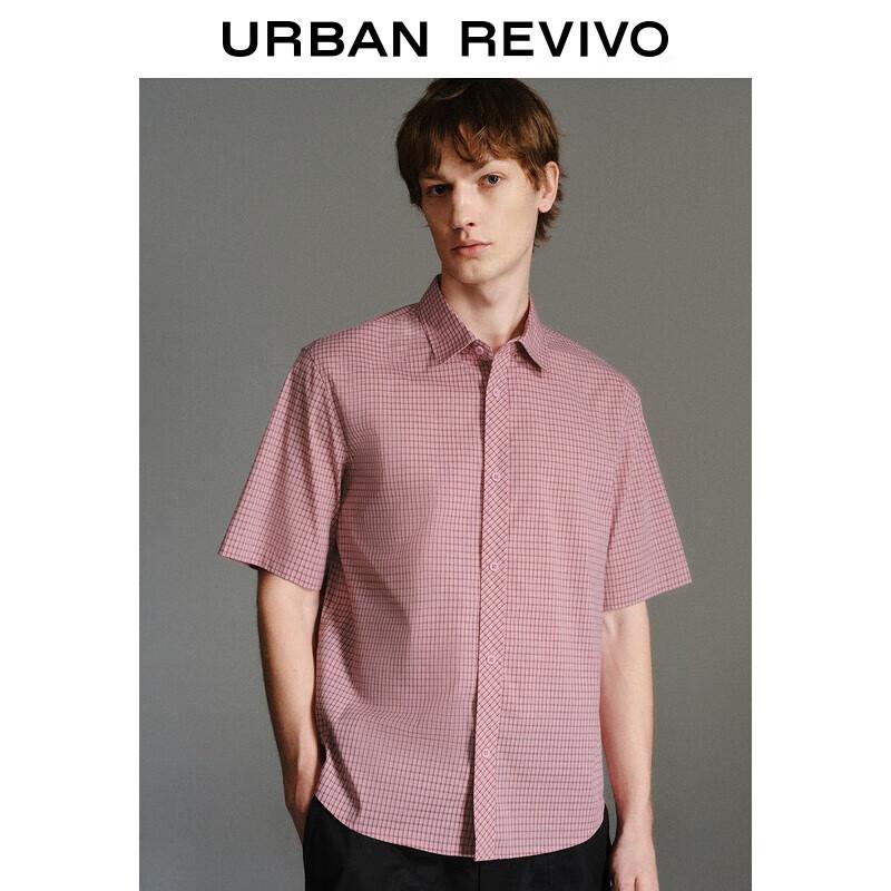 UR Men s 2025 Autumn Plaid Casual Short-Sleeve Shirt XS