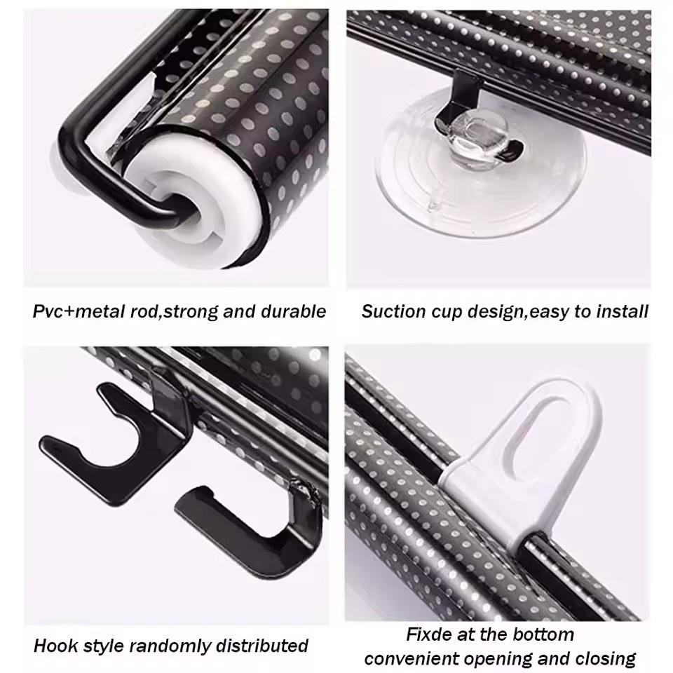 Sunshade Roller Blinds Suction Cup Blackout Curtains for Living Room Car Bedroom Kitchen Office Free-Perforated Window Curtain