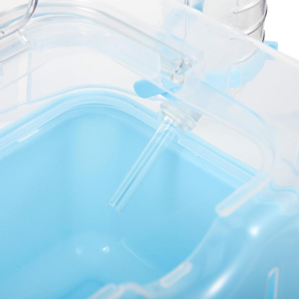 POPETPOP Portable Hamster Cage - Hamster Carrier Hamster Carry Case with Water Bottle Small Animal Travel Cage for Gerbil Hedgehog Squirrel