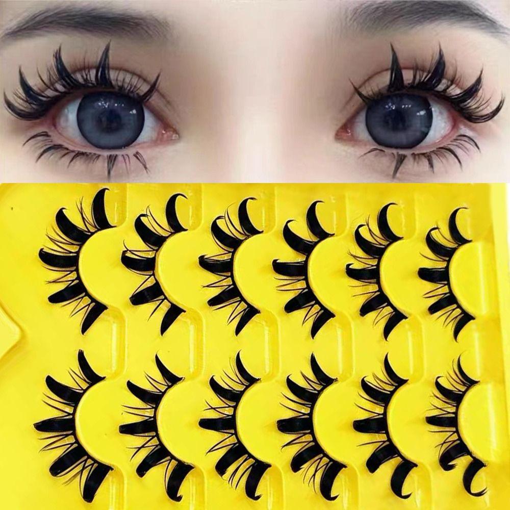 6 Pairs Dramatic 3D Faux Mink Eyelashes Wispy Fluffy Thai Eyelashes False Eyelashes Extension