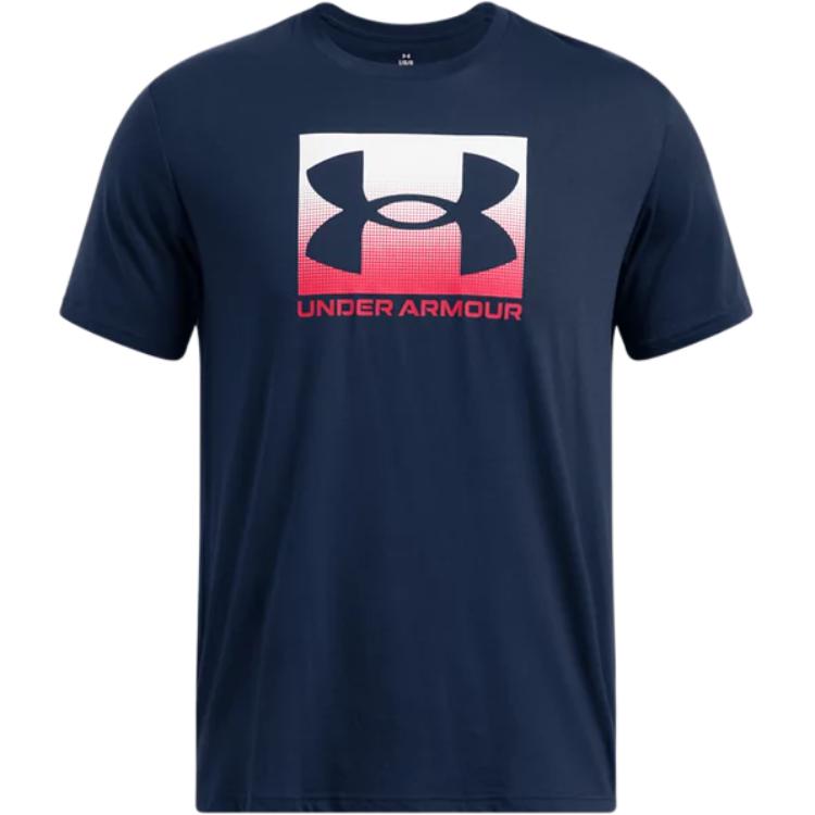 

Under Armour Boxed Crew Neck Short Sleeve Logo T-Shirt Men Tops Red 1386793-408 XL