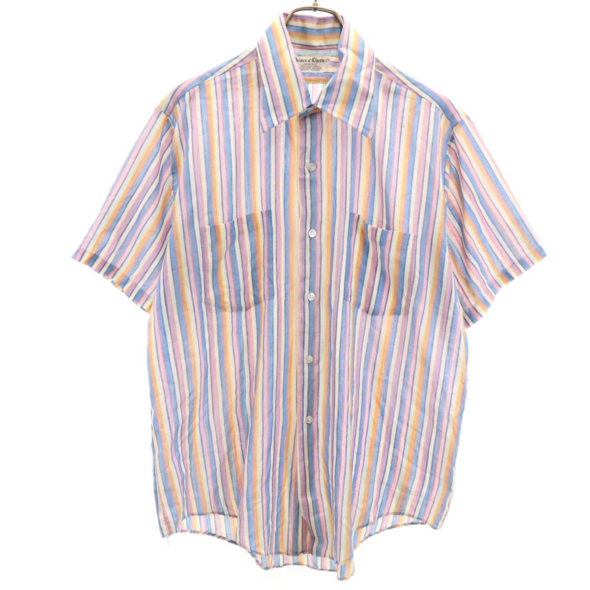 

Винтажная рубашка 70-х годов с коротким рукавом Мульти, не требующая глажки Мужская Б/у