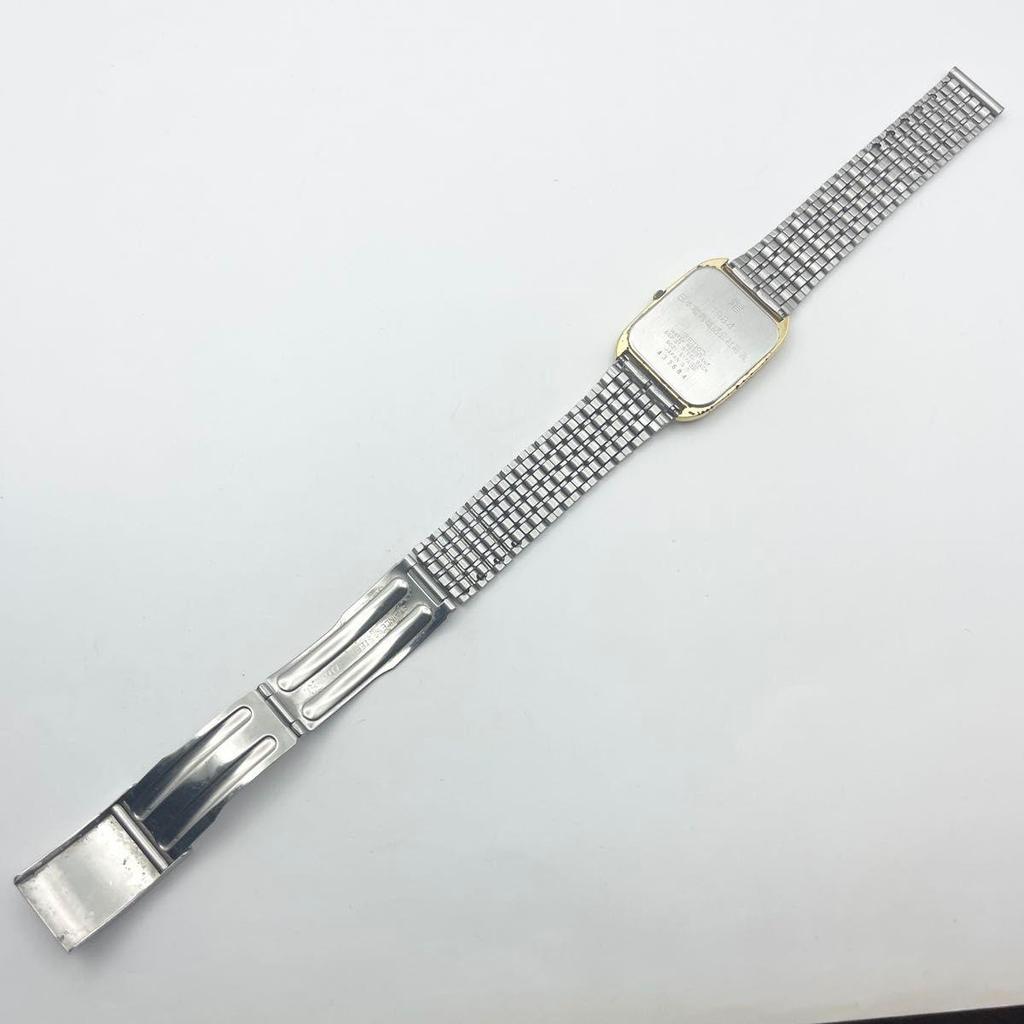 Used 80s Vintage Seiko Tank Watch, Rectangular, Working Condition, Vintage Gold, Square