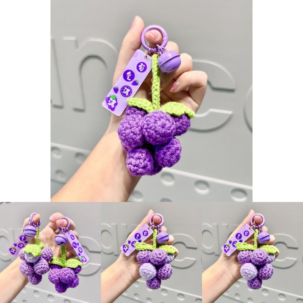Gemütlicher gestrickter Trauben-Taschenanhänger-Schlüsselanhänger Perfekt für Geschenke zu jedem besonderen Anlass