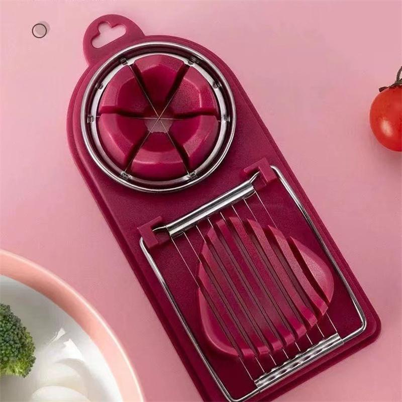 Two-in-one Preserved Egg and Egg Slicer Household Stainless Steel Egg Slicer Bananas Strawberries Slicer
