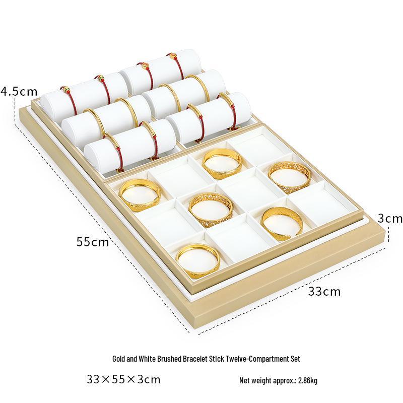 Ya Yu Jin Bai Jewelry Display Tray for Bracelets, Ear Studs, Necklaces - Silver & Gold