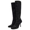 ZARA Elegant Vintage High Heels Knee-High Boots 8.5cm Women boots Black 13148410800