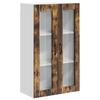 Wall Mounted Glass Cabinet LUCCA Smoked Oak 60 X 31 X 100 Cm