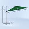 Offset Parasol, Ø292 cm, Crank, 360° Rotation, Adjustable Tilt, Double Roof, Cross Base, Dark Green
