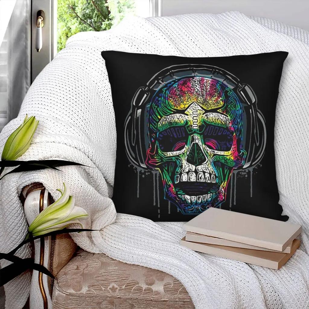 Farbe Dj Zuckerschädel Kissenbezug Druck Polyester Kissenbezug Dekorative Kissenhülle Bezug Stuhl Großhandel ''