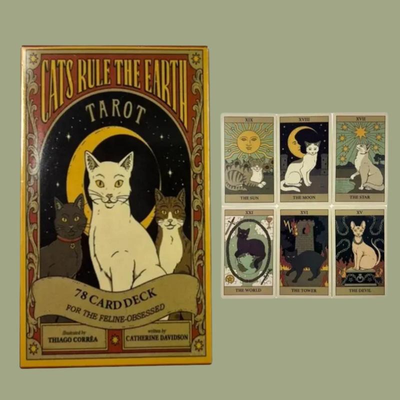 Anglický Tarot Pre Začiatočníkov A78 Oracle Visions Divinačná Edícia Mačky Vládnú Zemi Tarotové Karty Zábavná Hra Párty Darčeky