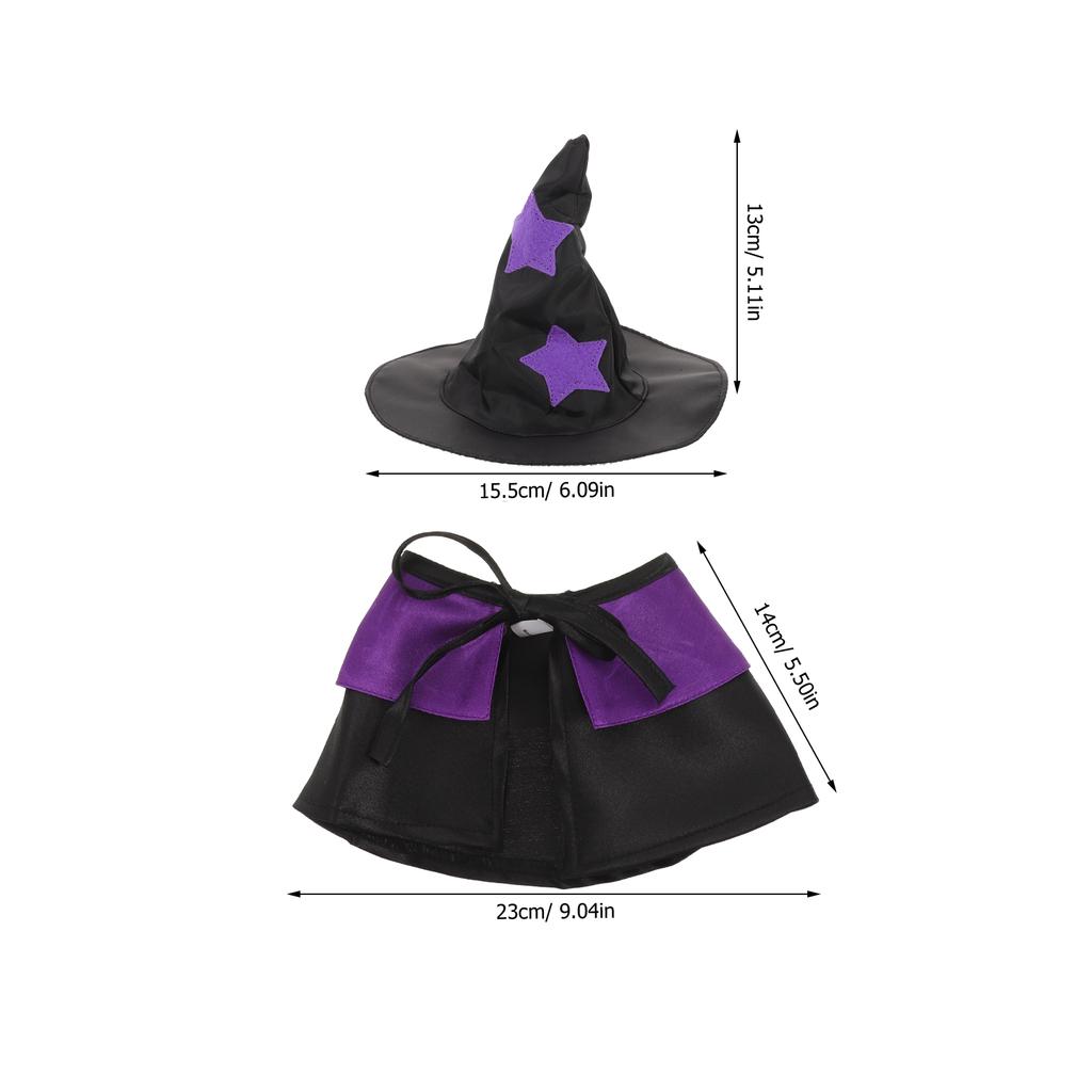 Pet Costume Cape And Wizard Hat Set For Halloween Outfit Small Cosplay for Cats Accessories Christmas Dog Funny Party Supply