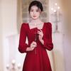 Toast Clothing Bridal Toast Clothing Thank You Back Door Casual Clothing Red Usually Wear Engagement Dress Long Sleeve Dress Women