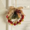 Handmade Bow Bells Wreath Pendant Iron Christmas Chime Bells  New Year Gifts