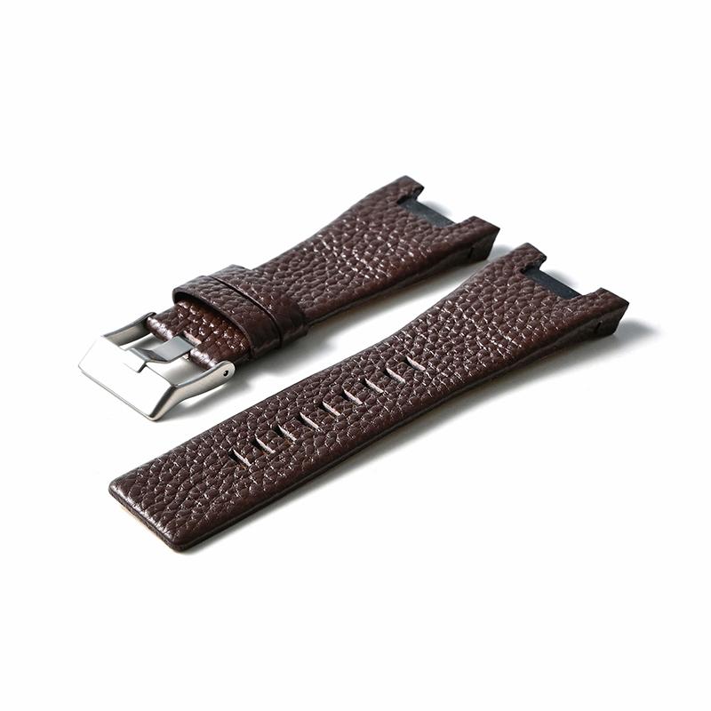 Correa de reloj de cuero genuino de 32*17 mm Para Diesel DZ4246 DZ1273 DZ1216 Correa grande cóncava para hombre resistente al agua y al sudor