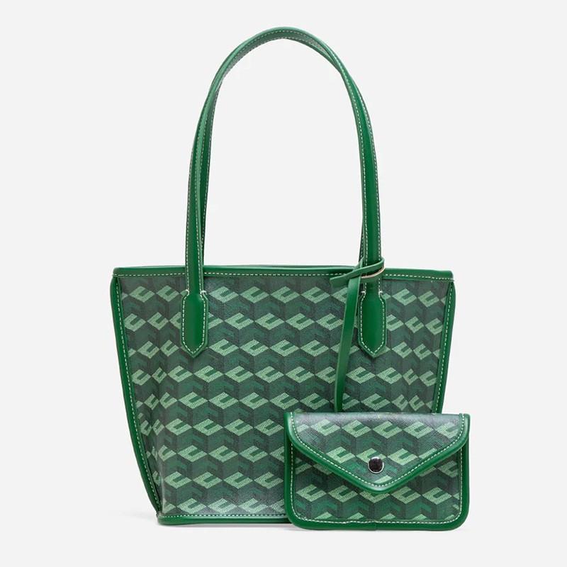 Сумка-тоут 2025 Модная Y Универсальная Женская Ручная Тарелка Синий Граффити Алфавит зелёный