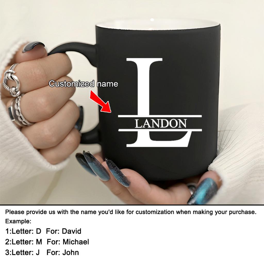 11oz Personalizowany Kubek do Mleka z Czarnym Napisem Dla Kawiarni, Ceramiczny Kubek do Kawy, Kubek do Picia, Filiżanka do Herbaty, Prezenty Świąteczne