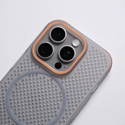 Ultrathin Grid Mesh Cooling Magsafe Phone Case for iPhone 17 16pro Max 15 Pro 14 13 12 Anti-fall Wireless Charging Hard PC Cover