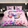 3pcs Watercolor Butterfly Bedding Duvet Cover Set Butterfly Themed Bedding Set Butterfly Themed Romantic Butterfly Bedroom Decor