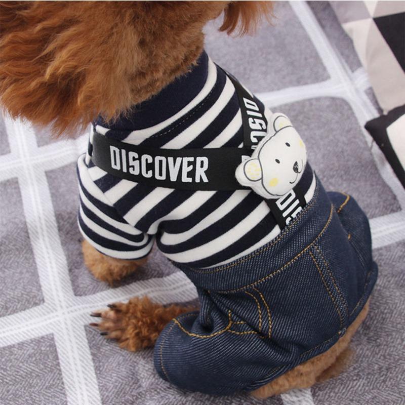 Dog Clothes Spring and Autumn Teddy Dog Bichon Pomeranian Four-legged Overalls Milk Dog Puppy Chihuahua Pet