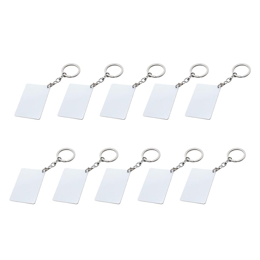 10 Reusable Metal Keychains with Blank Aluminum Surfaces for Heat Press Personalization Perfect for Daily Commute