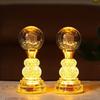 Household LED Crystal Lotus Lamp, Buddhist Decorative Accessories, Seven Color Buddha Supply Lamps, Prayer, Feng Shui, Plug-in