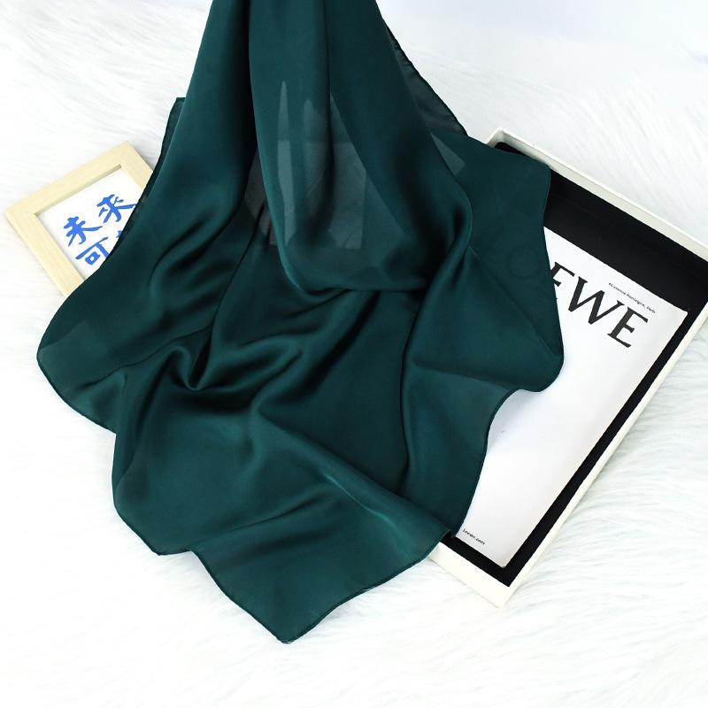Spring/Autumn Solid Color Silk Scarf: 70cm Stylish & Versatile Women's Neck Accessory
