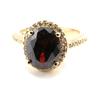 Gold Plated Ring 'Victorina' Golden Garnet - 12x11 Mm