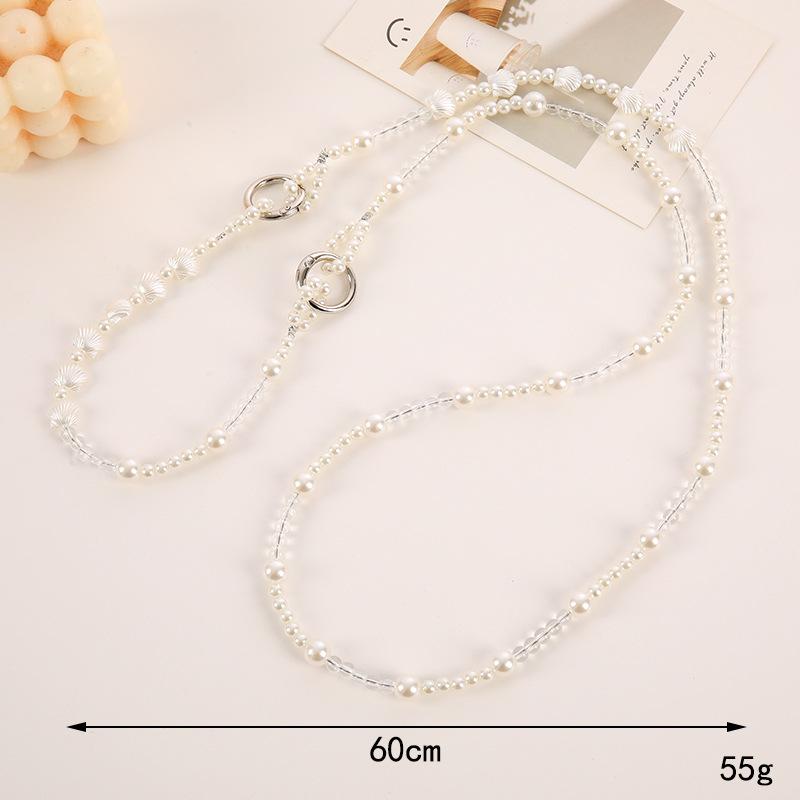 Yi Lian Acrylic Beaded Phone Chain: Pearl Crossbody Strap Charm for Women