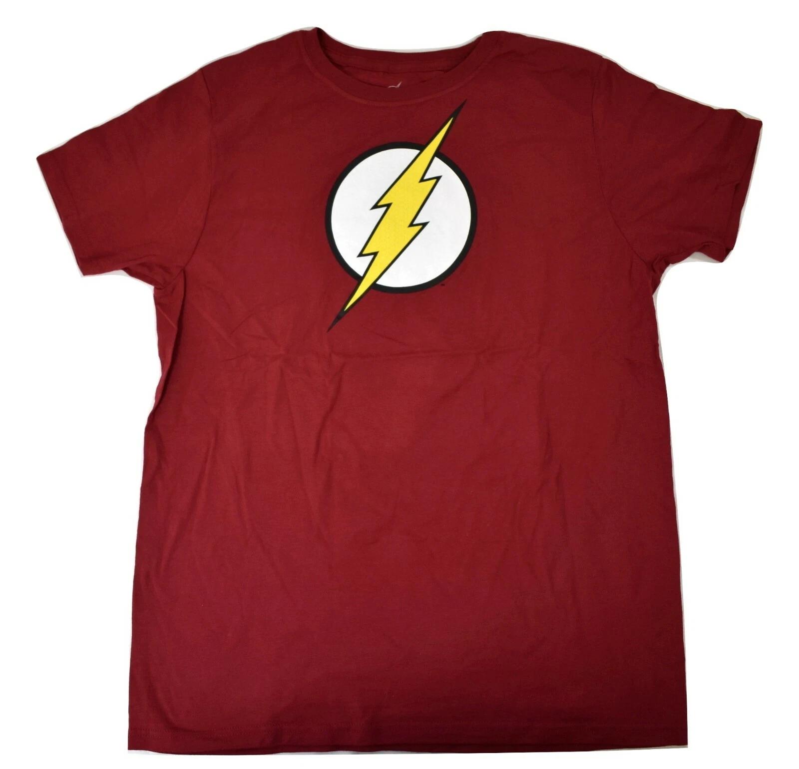 The Flash Youth Boys Textured Lightning Bolt Logo Tee Shirt New 4-5, 6-7 S