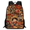Mochila One Piece Escolar 15 Inch Cartoon School Backpack Large Capacity Durable Lightweight Adjustable Strap For Kids Ages 6-10