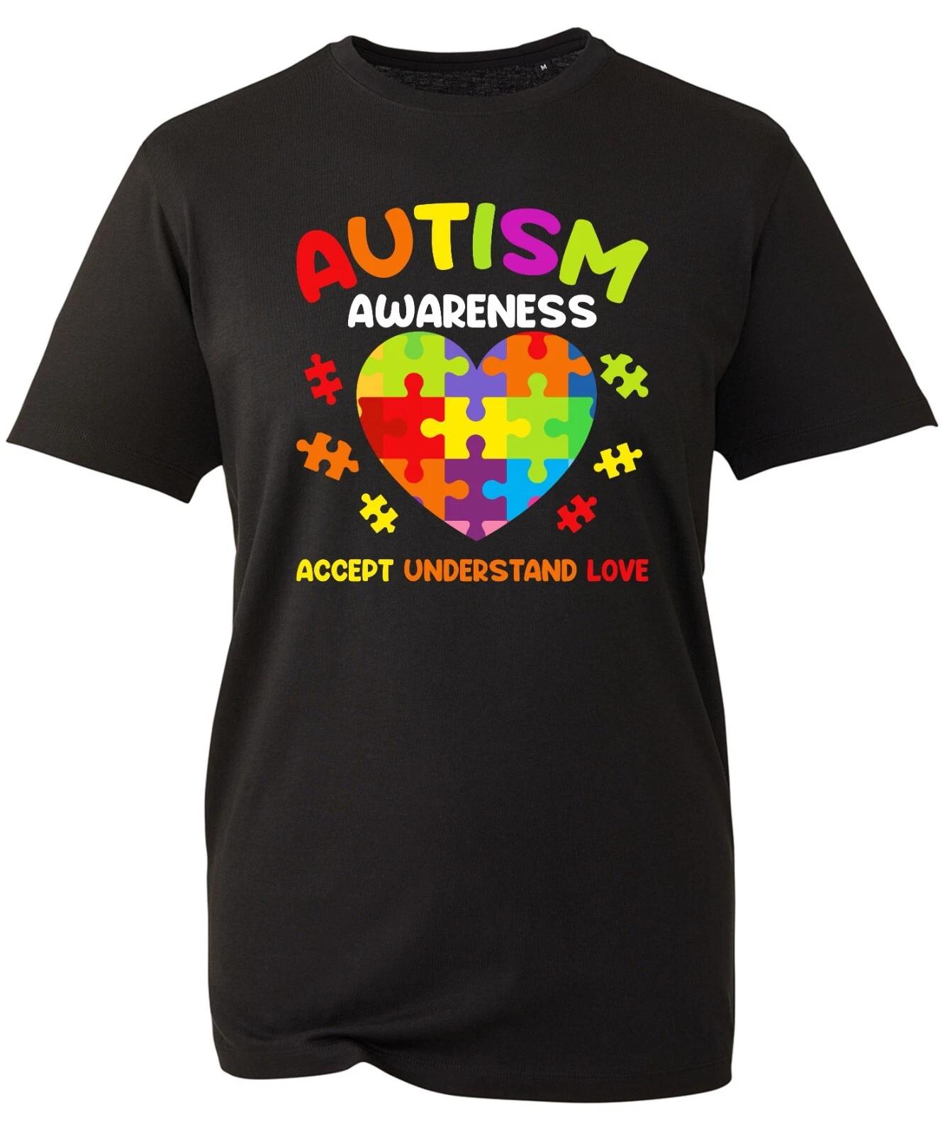 Autism Awareness T-Shirt Accept Understand Love Puzzle Pieces Heart Awareness 2XL