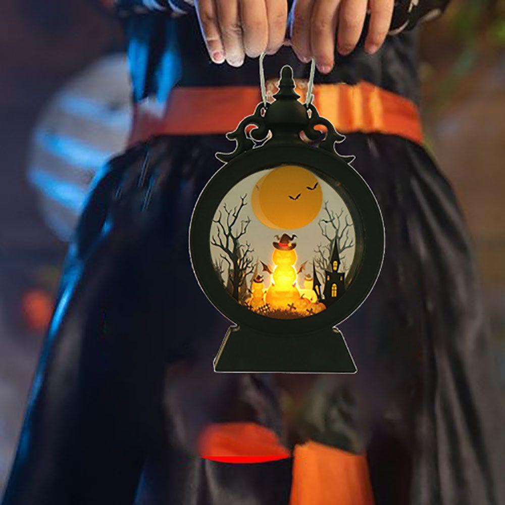Pattern Hanging Ornament Halloween Decor Vintage Lantern Small Wind Light Halloween Party Layout
