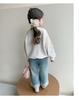 2025 Girls' Korean-Style Cat Denim Jeans - Fashionable Spring & Autumn Wear