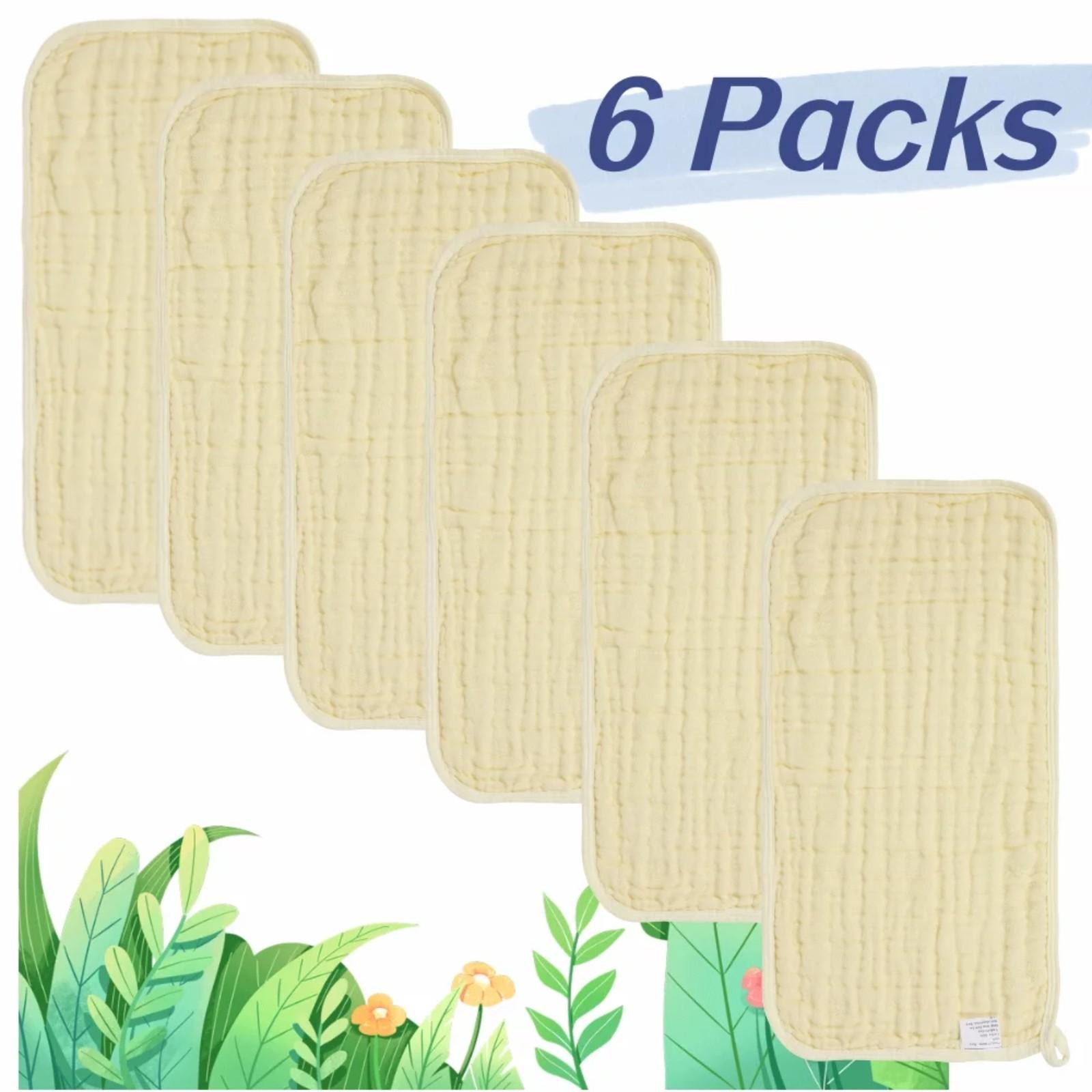 

6 шт./упак. 10×20 дюймов, шестислойное детское полотенце для мытья лица, квадратное полотенце с пузырьками, мягкое впитывающее воду однотонное квадратное полотенце, детский нагрудник One Size жёлтый