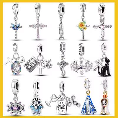 Laza Copper Cross Amulet Charms Bead Fit Original Bracelet Pendant Jewelry Diy Making