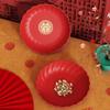 Red Wedding Snack Tray Round Serving Tray Multifunctional Chinese New Year Nut Plate  Entertainment