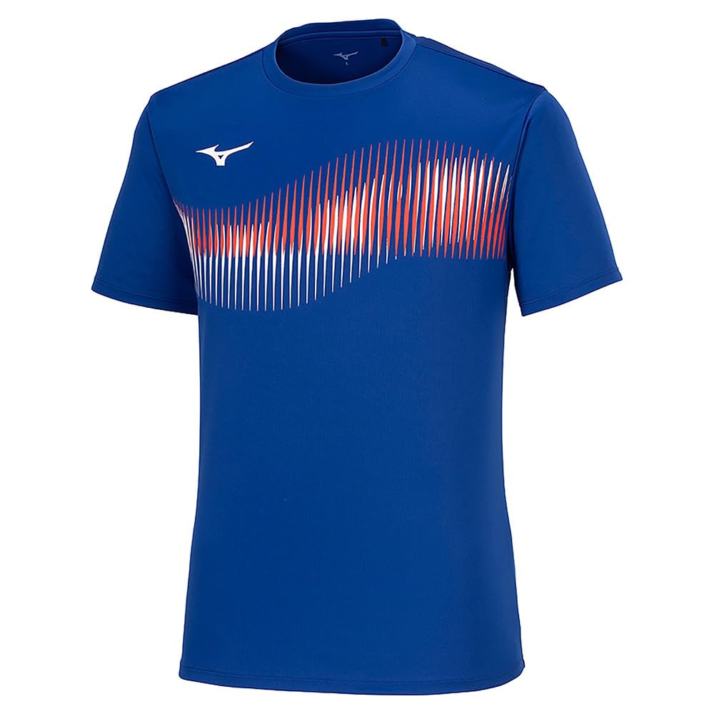 Mizuno Table Tennis Game Short JTTA Surf Size 2XL Shirt, Sleeve, Certified, Moisture-Wicking, Quick-Drying, Unisex, 82JAB111, Blue,