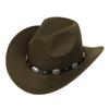 Western Cowboy Top Hat Spring And Autumn New Jazz Hat Big Brim Pentagram Belt Accessories Felt Hat Men And Women