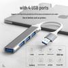 USB 3.0 Mini Aluminum Type-C 4-Port Hub Docking Station