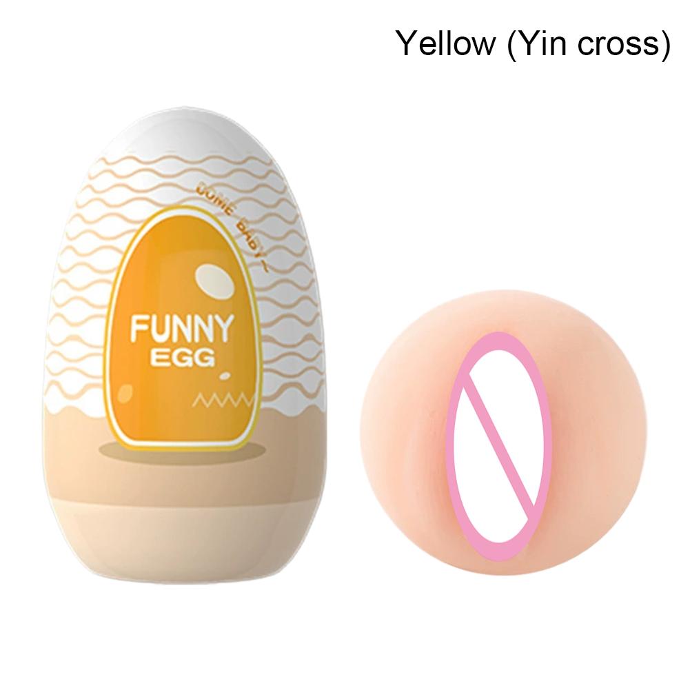 Portable Egg Stimulator Penis Massager Soft Rubber Adult Sex Toys for Men Realistic Vagina Pocket Pussy Mini Cups Masturbator