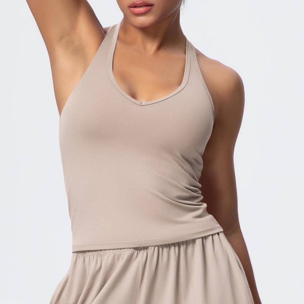 Cross-back Brushed Yoga Tank and Sports Bra for Women - Tight Fit, Stylish, Ideal for Running and Fitness