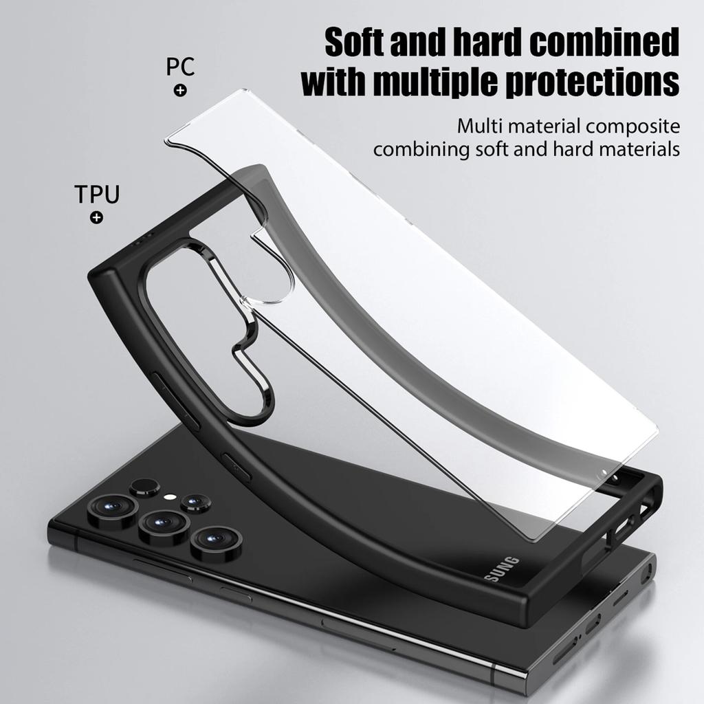 Armor Bumper Case for Samsung S24 Case S24 Plus Crystal Clear TPU PC Hybrid Shockproof Cover for Samsung Galaxy S4 Ultra Case