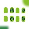 24 Pcs Short Square False Nail Glossy Stick on Nail Saint Patricks Day Press On Nail Clovers Artificial Nail