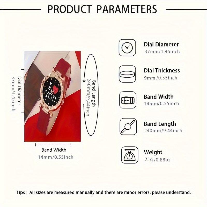 Einfache Damenuhr Mattes Lederarmband + Zirkon Dreiteiliges Set Gestapelt mit Retro-Quadrat-Halsketten-Set