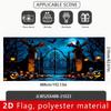 2D Halloween Night Banner, Bats & Skeleton for Outdoor and Indoor Party Decor