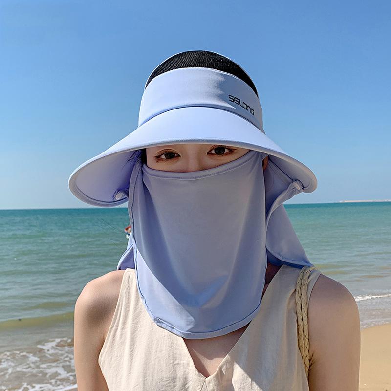 1pc Women Baseball Cap  With Face Mask Summer Breathable Visor SunScreen Hat For Travel Beach New Sunshade Outdoor Sports