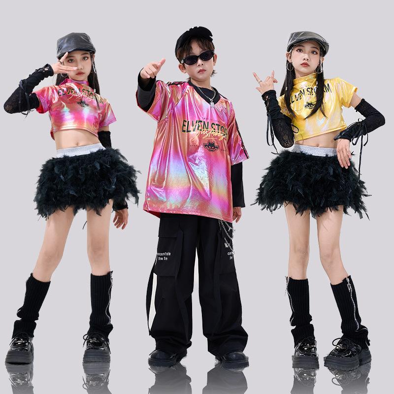 Girls Jazz Clothing Trendy Cool Handsome Children'S Street Dance Trendy Clothing Boys Hip Hop Hiphop New Year'S Day Performance Clothing