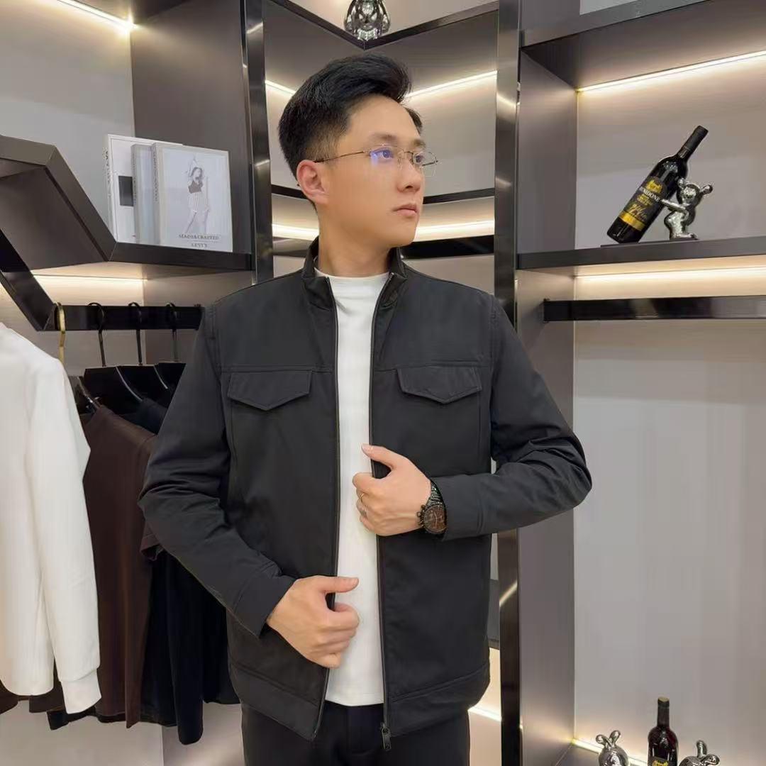 

Men s Slim Fit High-Quality Cotton Jacket with Stand-Up Collar for Autumn/Winter Fashion XXXXL fits 170-185 cm