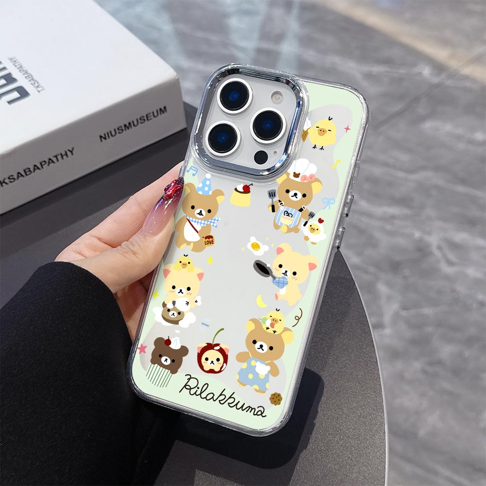Cartoon Phone Case for Samsung Galaxy S25 S24 S23 S22 S21 S20 Note20 FE Ultra Edge Plus 4G 5G Transparent Soft Cover R-Rilakkuma